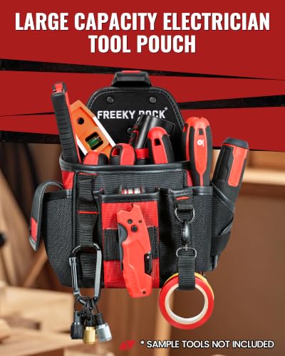Heavy Duty Tool Belt with 2 Tool Pouches, Adjustable Work Belt for Electrician Carpenter DIYer, Men's Utility Pouch Combo Set for Construction