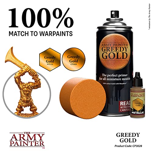 The Army Painter, Colour Primer Greedy Gold, 400 ml acrylic spray - color: Greedy Gold