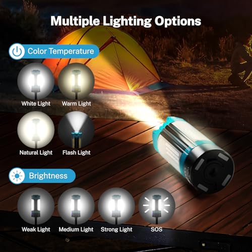 OGERY Rechargeable 10000mAh Camping Light with Stand - color: Blue