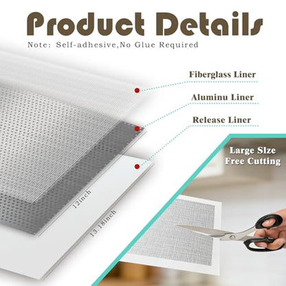 Drywall Repair Kit, 3 Pcs, 12x12in Self-Adhesive Patch with Sandpapers and Scrapers, Quick Fix for Large Holes, Cracks, Ceiling, Bathroom Wall Damage