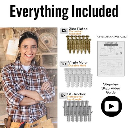 EVALD 4 Inch Floating Shelf Brackets, Hidden Shelf Brackets for Floating Shelves, Heavy Duty Shelf Bracket with Screws & Anchors, Floating Shelf Mount (6 Pack) - size: 4 Inch, style: 6 Pack All-purpose