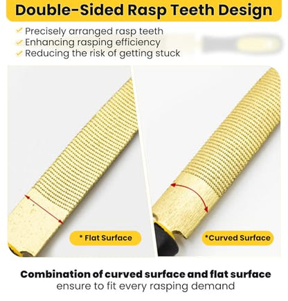 5PCS Double-Sided Wood Rasp File Set for for Woodworking