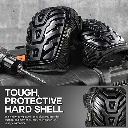 Elite Wear Heavy Duty Protective Knee Pads, Thick Foam & Gel Cushion