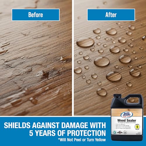 Rain Guard Water Sealers SP-8001 Wood Sealer Concentrate Makes 1 Gallon - Clear Natural Finish - Deep Penetrating Water Repellent Protection for All Wood Surfaces - Water-Based Silane/Siloxane - size: 32 fl oz (Makes 1 Gallon)