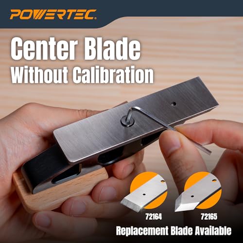 POWERTEC Chisel Plane with Flat Blade – Compact Edge Trimming Tool for Woodworking, Plug Trimming, Joinery Cleanup – Includes Wrench (72162)