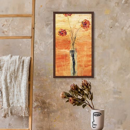 Solid Wood 14x24 Frame - Single Frame, Rustic Walnut 14 x 24 Poster Frame for Artwork, Puzzles, Photos and Movie Posters Picture Frames, Perfect Christmas Frame - size: 14" x 24"