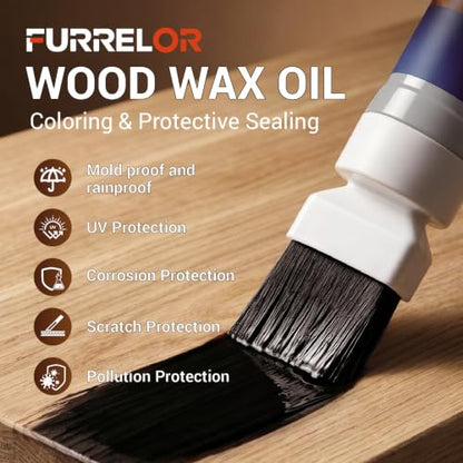Wood Stain Sealer 135ml/5.3oz Water Based Walnut Wood Stain in One Brush - color: Black/Walnut