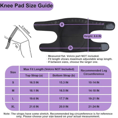 Knee Pads for Women Men, Adjustable Knee Cushions, Purple M (1 Pair) - color: Purple, size: Medium