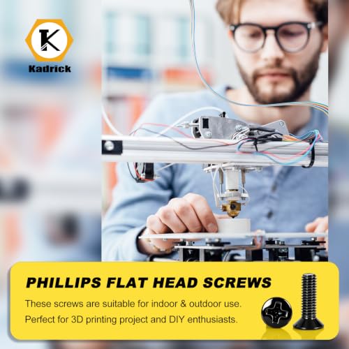 KADRICK M3 x 50mm Countersunk Screws, 140PCS, M3 Flat Head Screws - size: M3x50mm 140PCS