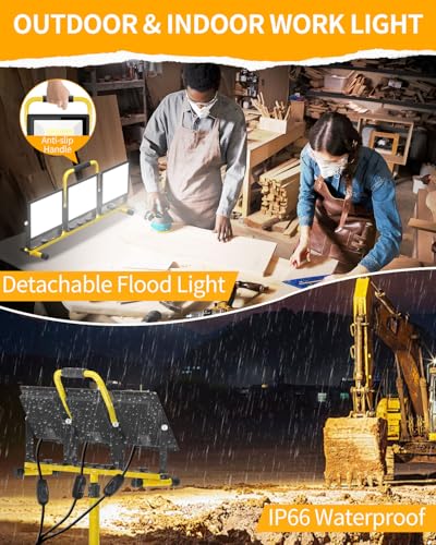 26400LM Work Lights with Stand, Adjustable IP66 for Constructio Job Sites - size: 220W-3P