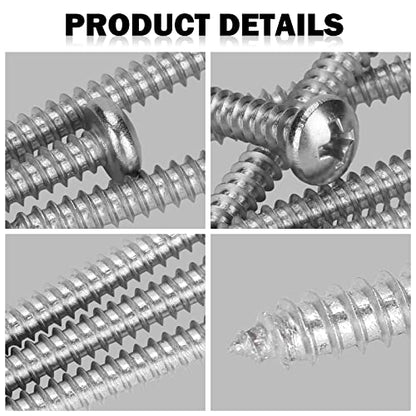 25PCS #10X4 Stainless Steel Phillips Pan Head Wood Screws,Stainless Steel 18-8 A2(304) Screw,Home Screw Kit by QISHENG - size: #10 x 4 inch