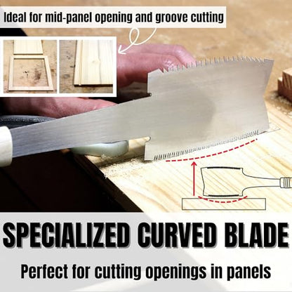 KAKURI Azebiki Japanese Pull Saw 3.5" Double-Edged Blade for Rip & Crosscut