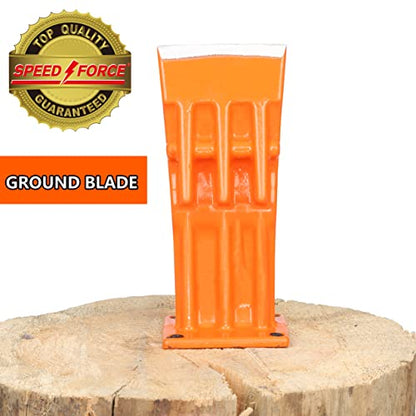 SPEED FORCE Firewood Kindling Log Wood Splitter – No Axe! Wedge Point Splits Firewood, 3 Inch Orange with Safety Cover - color: 3 Inch Orange