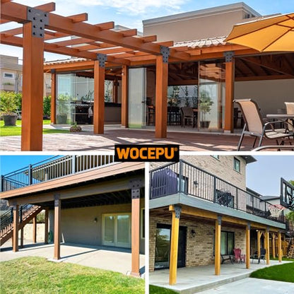 1 Pack Heavy Duty 4x4 (Actual 3.5"x3.5") Stainless Steel Post Caps Tie Bracket , Fit Connecting Wood Gazebo, Deck Patio Post and Wood Beams Bracket (Dark Ggray) - size: Standard 4"x4"(Actual 3.5"x3.5")