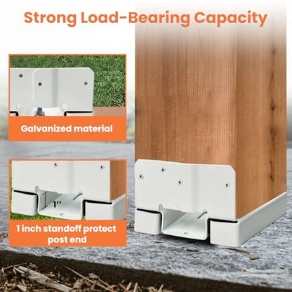 1PCS 6x6 Post Base for Concrete Heavy Duty White E-Coated - color: White, size: 6X6