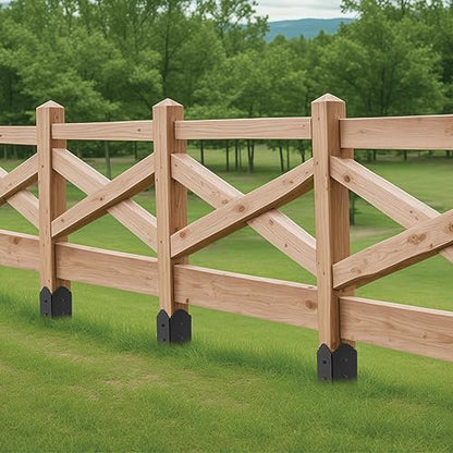 24"x4"x4" Heavy Duty Fence Post Anchor Ground Spike, Black, 8-Pcs,S2 - color: 8 Pack, size: 24''x4''x4'' Style B