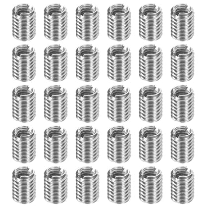 uxcell 30Pcs Threaded Insert, Stainless Steel M4-0.7 Female to M6-1 Male Repair Nut 8mm Long Thread Adapters Sleeve Reducing Nut Thread Repair Screw for Hardwoods Softwoods - size: M4 x M6 x 8mm