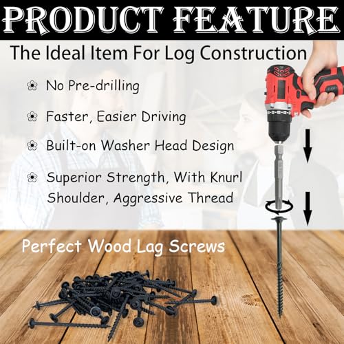 80pcs Decking Wood Screws, Lag Screw with 2pcs T30 Torx Drive Bits - size: #14 x 4