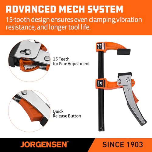 Jorgensen 8-Inch Bar Clamp Set, Ratcheting Bar Clamps, 2 Pack - size: 8 Inch