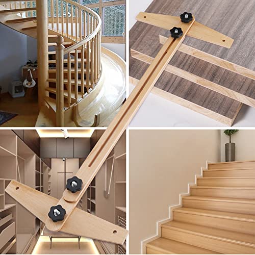 Stair TreadTemplate Tool,Stair Tread Jig Stair Tread Gauge Stair Tread Template Tool Wooden Stair Tread Template Tool, Stair Tread Jig, Stair Tread Gauge and Shelf Layout Tool