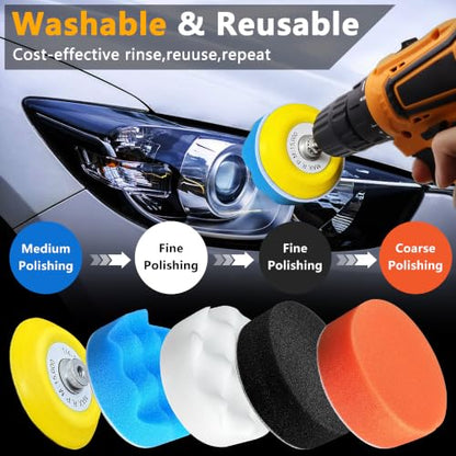 174 Pcs 3 inch Sanding Discs Wet Dry Sandpaper,60 80 120 150 180 240 320 400 600 800 1000 1500 2000 3000 5000 10000 Grit Assortment Hook & Loop Sandpaper for Automotive Wood Metal Glass Polishing - size: 3in grit 60-10000