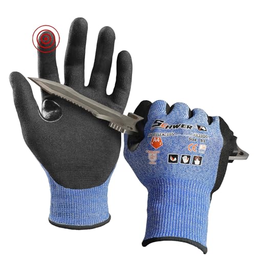 Schwer A4 AIR-SKIN Cut Resistant Work Gloves, Ultra Lightweight, AR3900, S - color: Blue, size: Small
