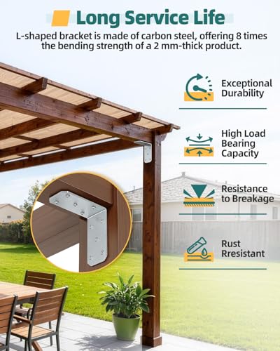 5"×5"×2.5" L Brackets, 90 Degree Corner Brace, Galvanized-8PCS - color: Galvanized-8PCS