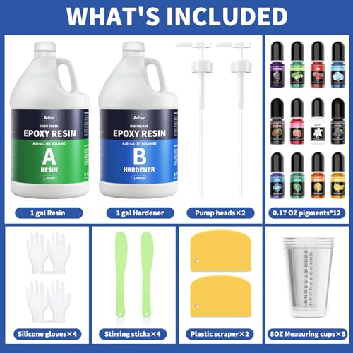 Epoxy Resin 2 Gallon Kit Crystal Clear No Yellowing No Bubble Resin - size: 2 GAL