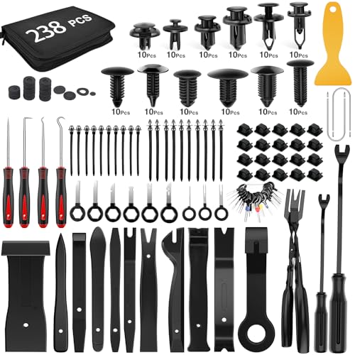 GOOACC 238Pcs Trim Removal Tool Auto Push Pin Bumper Retainer Clip Set - color: 120Pcs Clips + 118 Remover Black