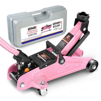 DNA Motoring Low Profile Hydraulic Trolley Service/Floor Jack, 2 Ton (4000 lbs) Capacity, Lifting Range 5.1"-13", Pink, TOOLS-00474-PK - color: Pink, style: 2 ton