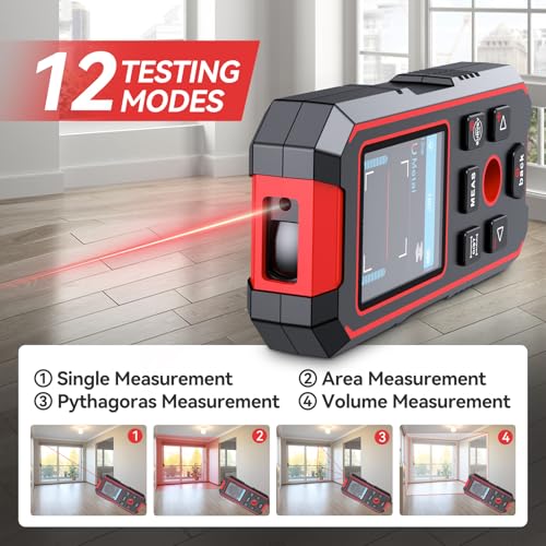 NOYAFA Stud Finder Wall Scanner Rechargeable, Laser Measure 60M/196ft