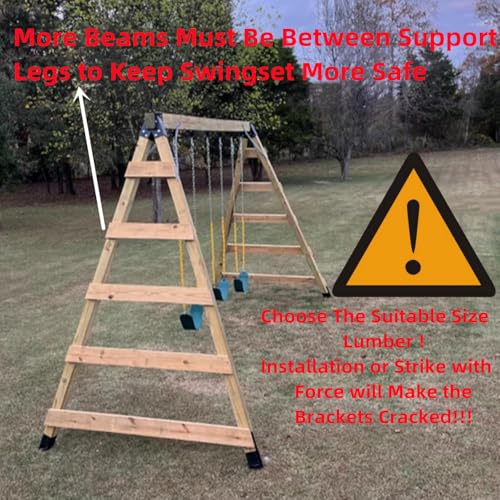 ABUSA Heavy Duty Swing Sets Brackets Including 2 Green A-Frame Swing Set Brackets 2 Green Swing Seats and 4 Greenn Swing Hangers for Playground Equipment Mounting Parts Hardware Included (G007) - color: G+g