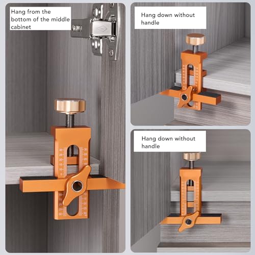 Cabinet Door Installation Positioner, Aluminium Alloy Cabinet Hardware Jig, Adjustable Cabinet Door Mounting Jig, Versatile Cabinet Door Positioning Tool, 7-40MM Clamping Thickness