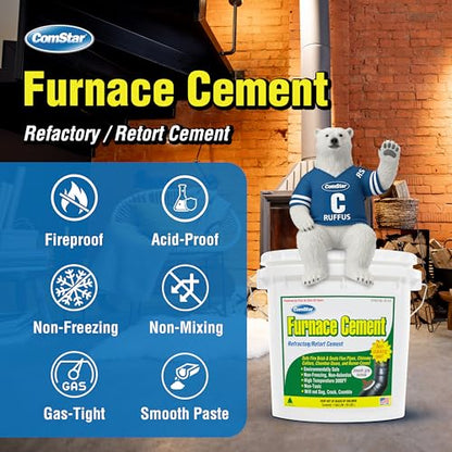 Furnace Cement 1 gal RTU Gray Refractory & Retort, 3000F High Temp - size: A4). 1 Gallon