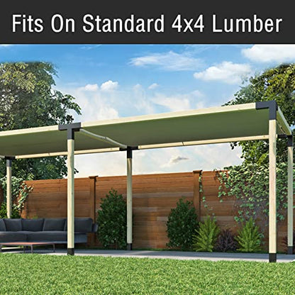 4x4 Pergola Brackets Kit, 4PCS 3-Way Woodworks Corner Brackets - size: 3-Way-2pair
