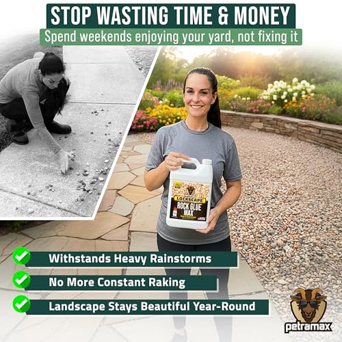 PetraMax Lockscape Ready to Use Rock Glue for Landscaping 4 Gallon USA-Made - size: 4 Gallon