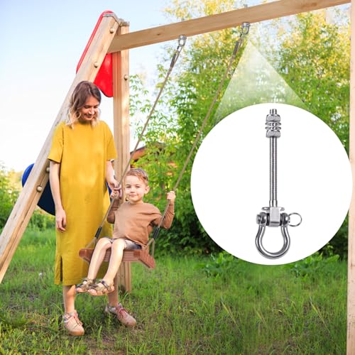 6Pcs Heavy Duty Swing Hangers with Bearings Swing Hooks for Wood & Metal Beams Stainless Steel Swing Hardware Bolts for Hanging Swings Chair Hammock Aerial Yoga Porch Swing 5" X M2/5", 1500LB Capacity - color: 6 pack - 5"