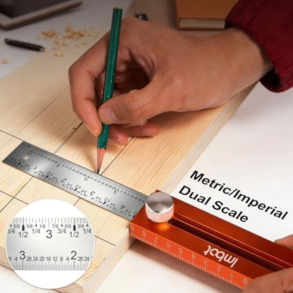 Imbot Adjustable Leveling Marking Ruler for Carpentry Woodworking