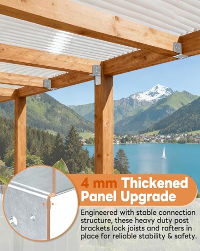 8 Pack Galvanized Joist Hanger Brarket, 4 x4 Brackets for Wood - color: Galvanized-8 Pcs