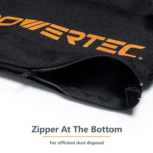 POWERTEC Miter Saw Dust Collector Bag for 7-1/4", 8-1/2", 10" Miter Saw, Fits Nominal 1-3/4" Dust Ports, Hook and Loop w/Zipper, Wired Adjustable Stand for Miter Saw Accessories, 2PK (75076-P2) - style: 1-3/4" Dust Ports, Miter Saw Dust Bag, 2PK