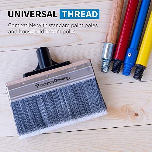 Precision Defined 7-Inch Limewash Deck Stain Brush with Extension Pole