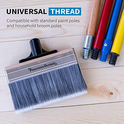 Precision Defined 7-Inch Limewash Deck Stain Brush with Extension Pole