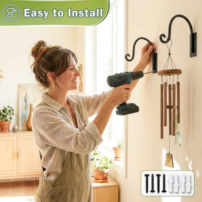 Heavy Duty Plant Hanger Bracket 4-Packs, Outdoor Metal Plant Hangers - size: 1A-8“ 4PCs