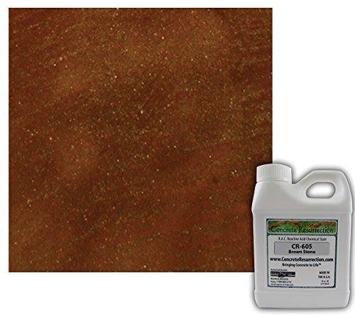 Acid Concrete Stain Professional Grade - Brown Stone, 16 Ounce - color: Brown Stone, size: 0.125 Gallon