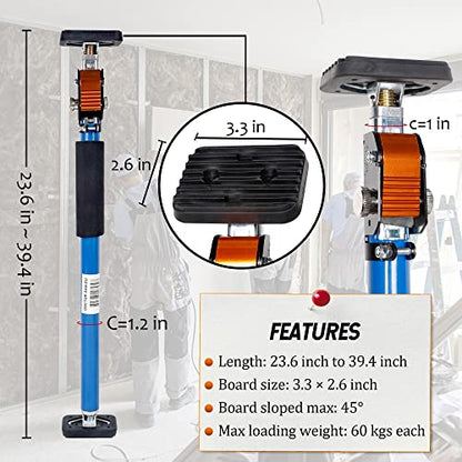 SAND MINE Third Hand Tool, Adjustable Support Pole, 3rd Hand Support System, Steel Support Rod for Cabinet Jacks Cargo Bars Drywall Support, Extends from 25 Inch to 45 Inch, 2 Pack