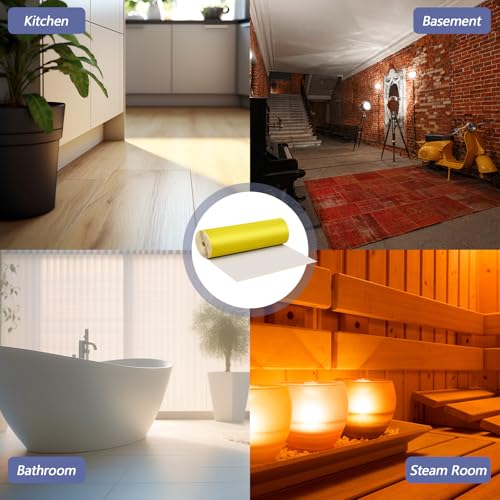 Drydiet 54 Sqft Uncoupling Membrane for Tile 1/8''(3mm), Yellow - color: Yellow, size: 54 Sqft