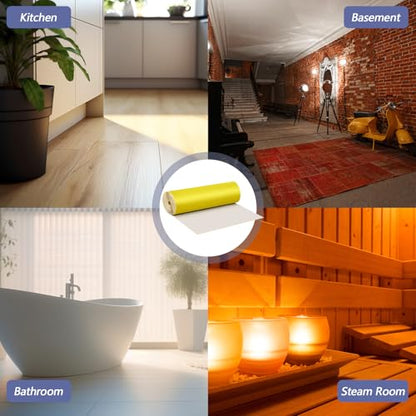 Drydiet 54 Sqft Uncoupling Membrane for Tile 1/8''(3mm), Yellow - color: Yellow, size: 54 Sqft
