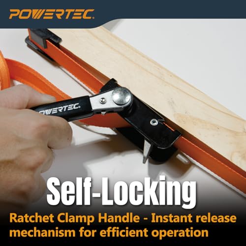 POWERTEC Adjustable Band Clamp for Woodworking - 15 ft. Adjustable Strap Clamp with Ratcheting Handle, Non-Marring Corners, 1000 lbs Capacity, 1 PK (72071) - style: 15 ft. Strap Clamp, 1PK