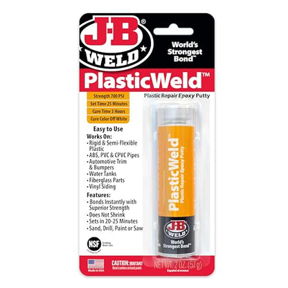 J-B Weld 8237 PlasticWeld Plastic Repair Epoxy Putty - 2 oz.