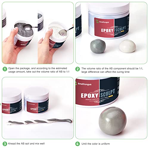 AB Epoxy Sculpt Clay, with Tools, White, 2 Part Modeling Compound 1 Pound - color: WHITE, size: 1 Pound